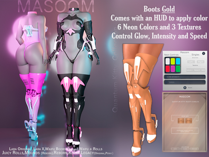 [[Masoom]] Quantum Kitty Botas -Gold
