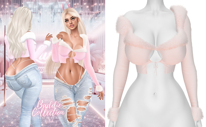 Lush - Baddie Fur Top Soft Peach