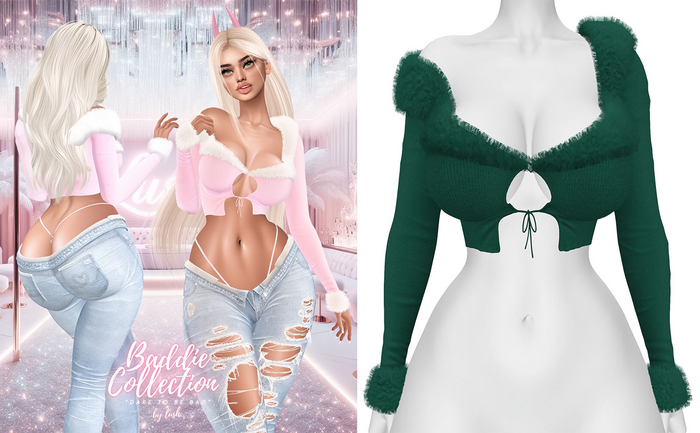 Lush - Baddie Fur Top Emerald