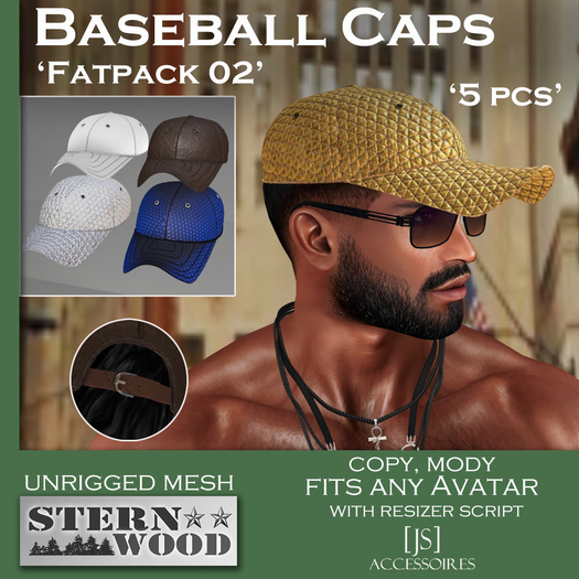 {JS} Baseball Caps  - Fatpack 02 - 5 pcs
