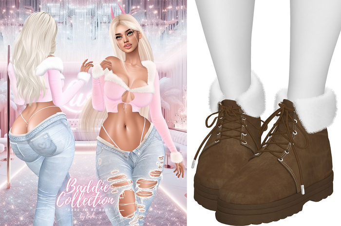 Lush - Baddie Fur Boots Mocha
