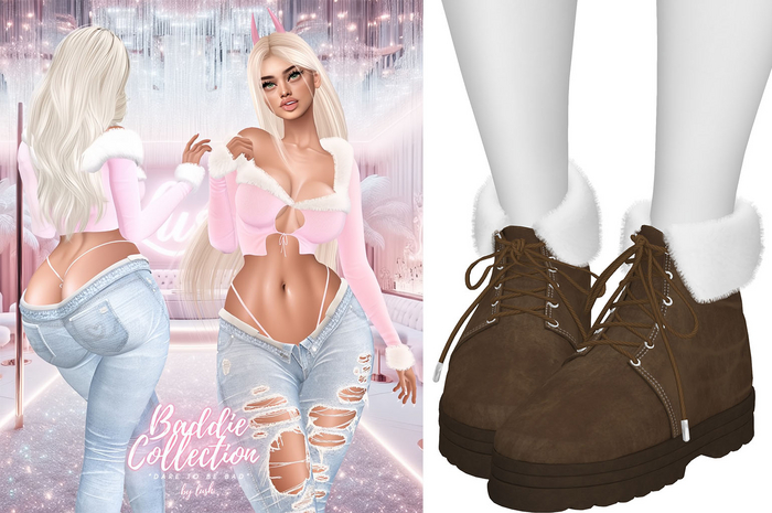 Lush - Baddie Fur Boots Chocolate