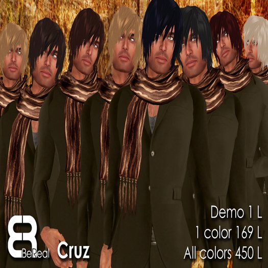 BeReal Cruz Hair Pack *99 L$ SALE*