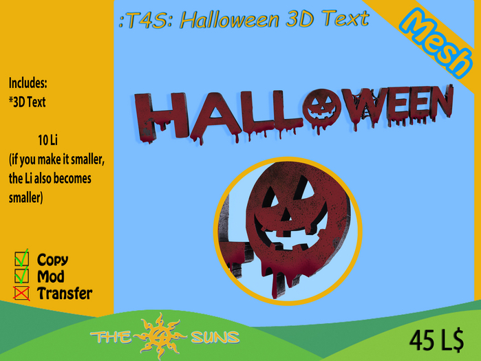 :T4S: Halloween 3D Text