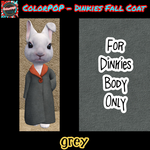 ColorPOP - Dinkies Fall Coat - Grey BOX (ADD to Unpack)