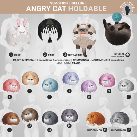 SEmotion Libellune Angry Cat Holdable COMMON 09