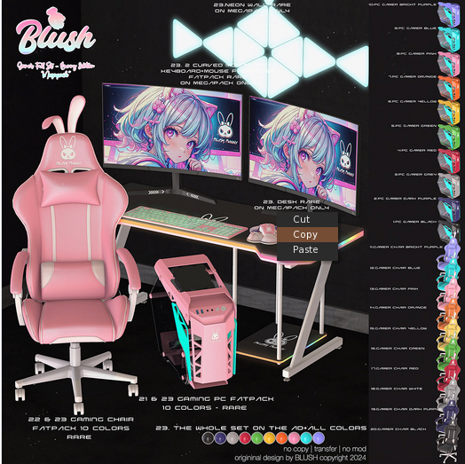 3. BLUSH- Gaming PC Bunny Edition - 3 Grey/Gray