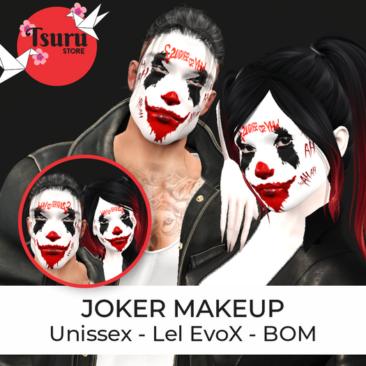 *Tsuru Store* Tattoo Makeup BOM EvoX - Unissex - Joker 