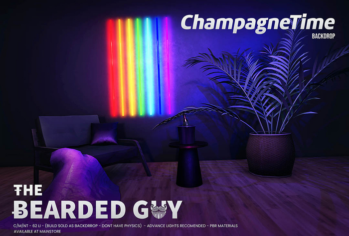 Champagne Time Backdrop - The Bearded Guy