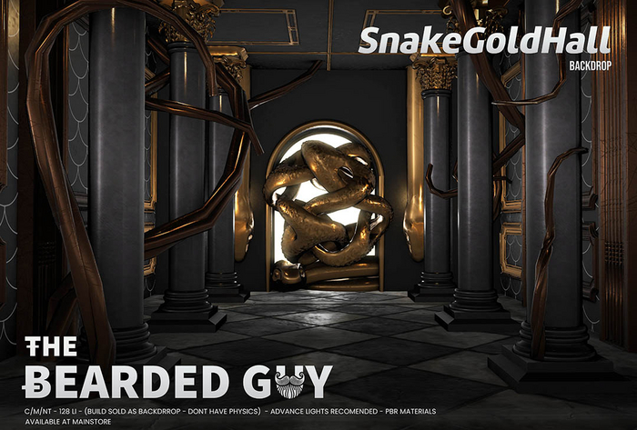 Snake Gold Hall Backdrop - The Bearded Guy