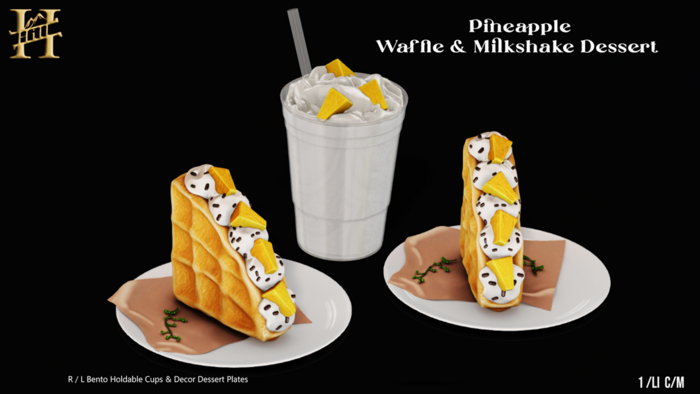 Chef Hill. Waffle & Milkshake Dessert - Pineapple 