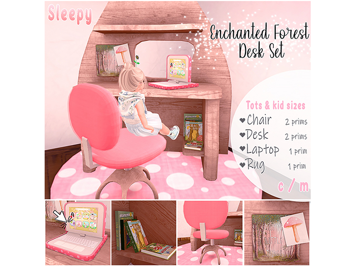 sleepy. enchanted forest desk -whimsical-