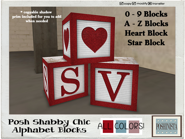 Posh Shabby Chic ALL COLORS Alphabet Blocks ✦Item Retiring Sale!✦