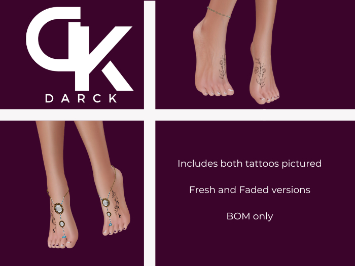 DARCK Flower Foot Tattoo pack