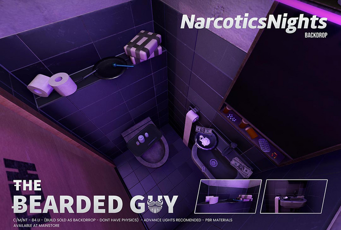 Narcotics Night Backdrop PBR - The Bearded Guy 