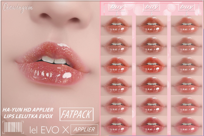 Chewingum HA-YUN HD APPLIER LIPS LELUTKA EVOX-GLOW BOX