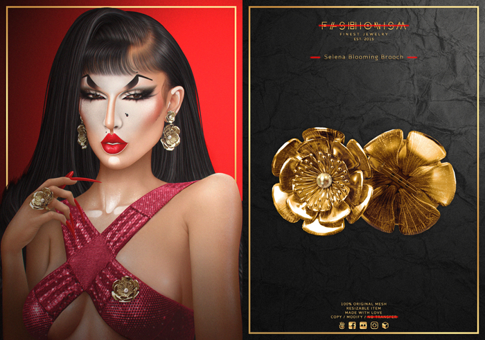 .fashionism. - Selena Blooming Brooch // Gold V3