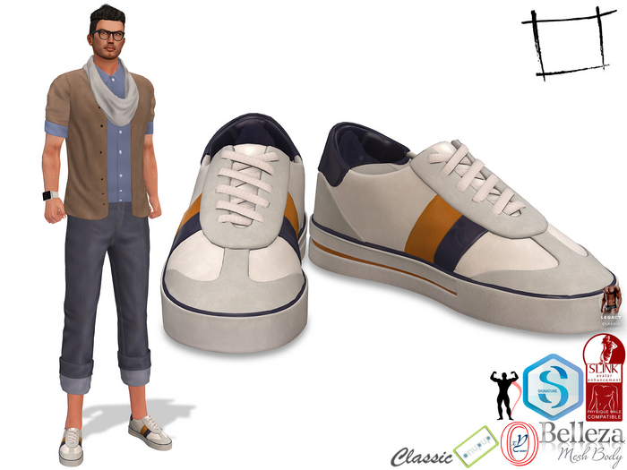 Full Perm Men's White Sports Shoes Slink Male, Belleza Jake, Signature Gianni, Onupup, Gamit, Adin, Legacy Male