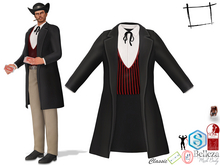 WC1472 Men's Black Western Coat