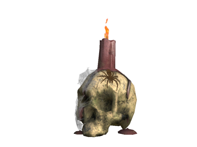 Skull Candle With Flames