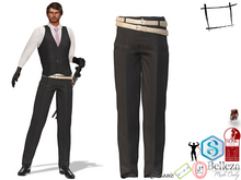 Full Perm Modern Samurai Double Belt Pants Slink Male, Belleza Jake, Signature Gianni, Onupup, Gamit, Adin, Legacy Male