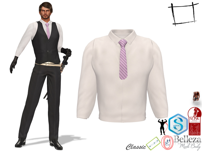Full Perm Modern Samurai Shirt With Tie Slink Male, Belleza Jake, Signature Gianni, Ocacin Gamit, Onupup, Legacy Male