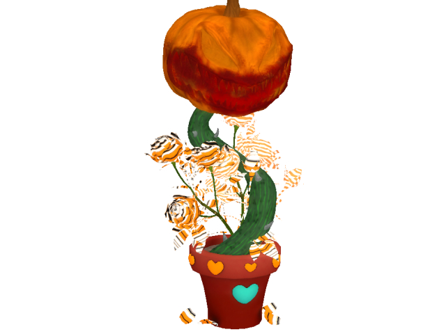 Halloween Pumpkin and Roses