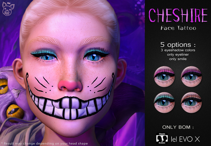 Mad' - Cheshire FaceTattoo [APPLIERS + LAYERS]