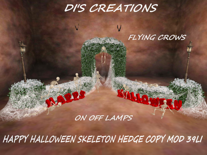 HAPPY HALLOWEEN SKELETON HEDGE