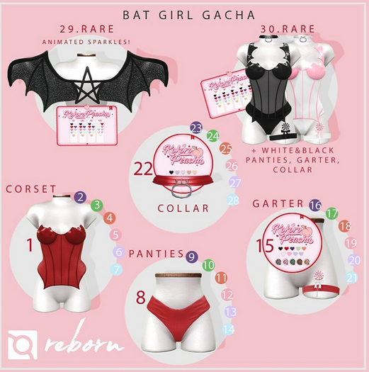 Kokoro Peachu - Bat Girl RARES SET REBORN