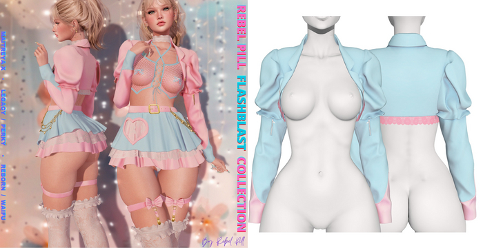 Rebelpill - FlashBlast Collection Jacket Baby Blue