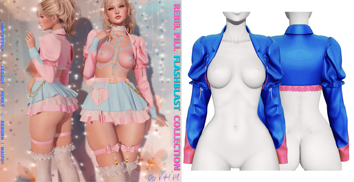 Rebelpill - FlashBlast Collection Jacket Splashy Blue