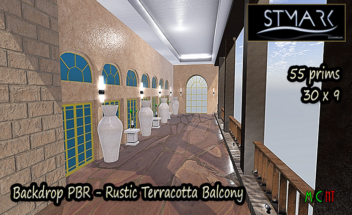 Backdrop - Rustic Terracotta Balcony [[Materials PBR]]