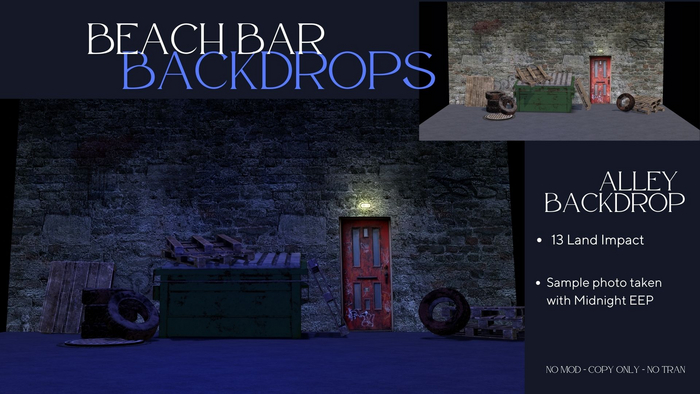 Alley Backdrop - PHOTO BOOTH - BEACH  BAR