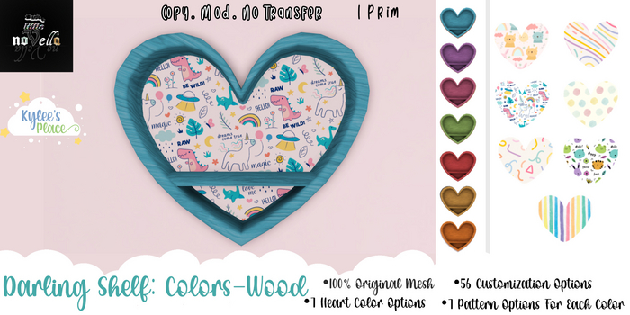 Kylee's Place & LinV- Darling Shelf-Colors-Wood-Unpacker