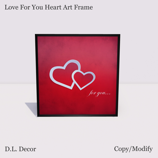 ! D.L. Decor - Love For You Heart Art Frame Mesh Valentines Day