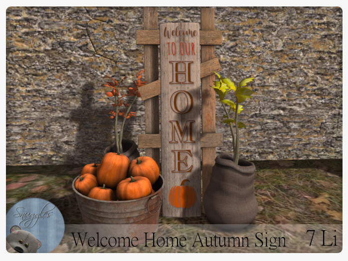 Welcome Home Autumn Sign By Snuggles 