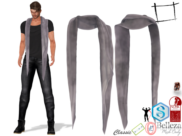 Full Perm Men's Shawl Scarf Slink Male, Belleza Jake, Signature Gianni, Ocacin Gamit, Onupup, Legacy Male