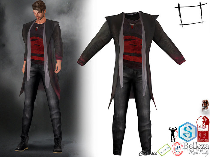 Cool Jacket Scarf Denims Tshirt Outfit Slink Male, Belleza Jake, Signature Gianni, Ocacin Gamit, Onupup, Legacy Male