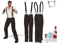 Full Perm Black Trousers With Suspenders Slink Male, Belleza Jake, Signature Gianni, Onupup, Gamit, Adin, Legacy Male