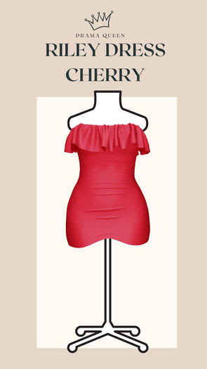 DRAMA QUEEN Riley Dress - Cherry (ADD)