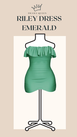 DRAMA QUEEN Riley Dress - Emerald (ADD)