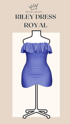 DRAMA QUEEN Riley Dress - Royal (ADD)