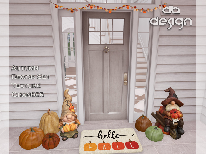 ::db:: Welcome Autumn Doormat w Texture Changer & Decor III