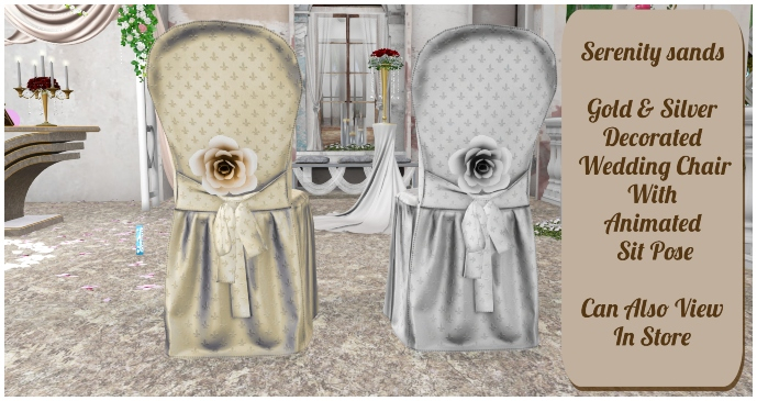 NEW GOLD & SILVER ANIMATED WEDDING CHAIRS