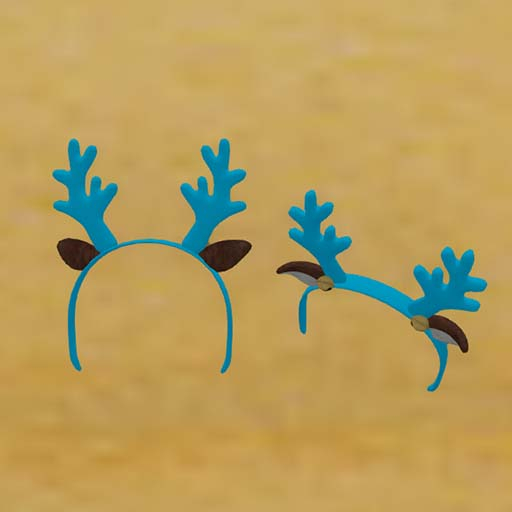 Christmas Deer Ear Headband Cyan