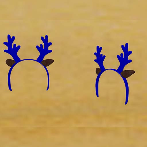 Christmas Deer Ear Headband Blue
