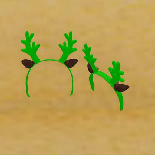 Christmas Deer Ear Headband Green