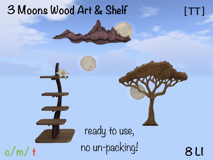 [TT] 3 MOONS WOOD ART & SHELF