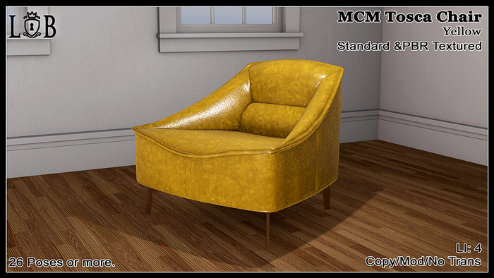 ~L:B~ MCM Tosca Chair - Yellow